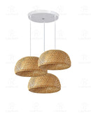 GEW Classic HandWoven Bamboo Lantern Pendant Lamp by Ljojo - Natural Rattan Wicker Chandelier Lighting.
