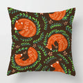 Ljojo Linen Fox Sofa Cushion Cover 50x50 Square Home Décor Pillowcase