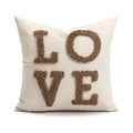 Christmas Chenille Plush Tufted Heart Tree Sugar Beige Cushion Cover for Home Decoration