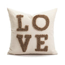 Christmas Chenille Plush Tufted Heart Tree Sugar Beige Cushion Cover for Home Decoration