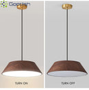 Ljojo Medieval Bauhaus Wood Grain Log Metal LED Pendant Light Chandelier for Home Decoration