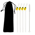 Ljojo Lemon Glass Straw Set: Reusable Eco-Friendly Straws for Smoothies, Cocktails