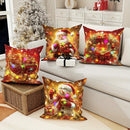 Ljojo LED Christmas Pillowcase with Santa & Snowman Garland Pattern