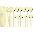 Ljojo 24pcs Stainless Steel Cutlery Set Fork Teaspoon Knife Silverware Flatware