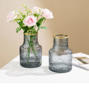 Ljojo™ Clear Glass Large Mouth Vase: Stylish Home Decor, Ideal for Flowers