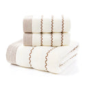 Ljojo 3-Piece Cotton Towel Set: Large Bath, 2 Hand Towels - Soft, Plush & Absorbent