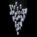 French Elegant Blue White Gold Petal Chandelier for Home Decor by Ljojo