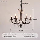 French Black Candle Chandelier For Living Room E14 Crystal Pendant Lights: Ljojo Romantic LED Hanging Lamp
