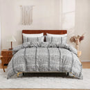 Geometric Boho Duvet Set + Pillowcase, 2/3pc Polyester Bedding, Single King Size, Ljojo Brand