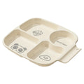 Ljojo 4 Grids Square Plastic Dinner Plate Set - Reusable & Dishwasher Safe Tableware