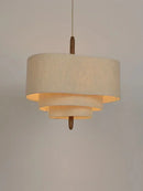 Japanese Retro Fabric Chandelier Wabi Sabi E27 Pendant Light for Living Room by Ljojo