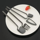 Ljojo 24Pcs Stainless Steel Flatware Set: Matte Knife Fork Spoon Teaspoon for Dining & Kitchen