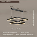 Ljojo Black Aluminum Hanging Lamp Modern LED Square Pendant Light for Home Loft Decor