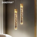 Modern Crystal Chandelier LED Light Fixture for Bedroom Living Room - Ljojo