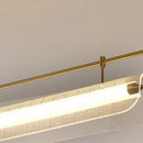 Ljojo Modern Chandelier: Long Acrylic LED Pendant Light for Dining Table and Office Decor