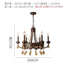 American Retro Iron Crystal Chandelier Lighting LED E14 Hanging Lamp for Living Room by Ljojo