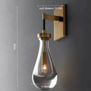 Ljojo Waterdrop Glass Wall Sconce - Modern Copper Wall Light for a Stylish Home