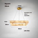 Alabaster Square Marble Chandelier Lighting Pendant by Ljojo Spanish Natural Marble Dining Room