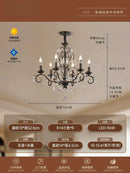 French Retro Style Living Room Pendant Light Luxury Candle Crystal Room Main Light Europea... by Ljojo