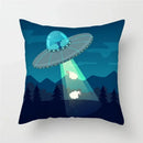 Cartoon Spacecraft Astronaut Rocket Pillowcase for Home Decor - Ljojo