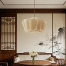 Linen Fabric Medieval Cream Chandelier for French Countryside Revival by Ljojo
