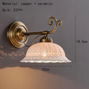 European Style Wall Light White Ceramic Old Brass E27 Bulb for Hotel Living Room by Ljojo.