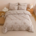 Ljojo Luxe Pleated Duvet Set with Ruffled Pillowcases - Soft, Breathable, Luxurious Bedding