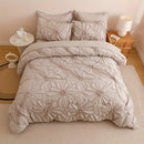 Ljojo Luxe Pleated Duvet Set with Ruffled Pillowcases - Soft, Breathable, Luxurious Bedding