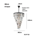 LED American Spiral Crystal Pendant Light Modern Black Hanging Lamp—Ljojo