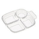 Ljojo 4 Grids Square Plastic Dinner Plate Set - Reusable & Dishwasher Safe Tableware