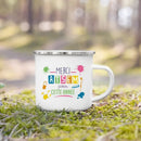 Enamel French Printed Coffee Cup with Handle - Best Thanks Gift for Atsem by Ljojo