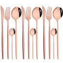 Ljojo 12-Piece Gold Flatware Set Stainless Steel Cutlery Dinnerware