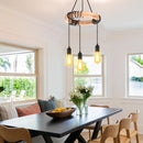 Ljojo 3-Head Wooden Industrial Pendant Chandelier Loft Hanging Lights