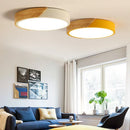 Ljojo Macaron Nordic LED Ceiling Light - Wooden Living Room Bedroom Dining Lamp