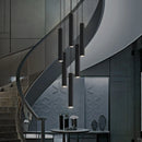 LED Crystal Staircase Chandelier by Ljojo: Black Nordic Design Long Hanging Lamp