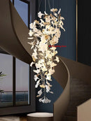 Ceramic Ginkgo Leaf Large Pendant Lamp for Villa Hotel Staircase by Ljojo