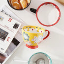 Hand-painted Ceramic Oatmeal Mug, Large Capacity Tea & Coffee Cup by Ljojo