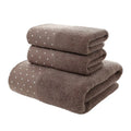 Ljojo Luxury Embroidered Cotton Towels Set - 3 Pieces