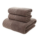 Ljojo 3-Piece Waffle Towel Set: 1 Bath, 2 Hand Towels - Cream