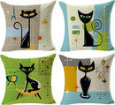 Ljojo Linen Cat Pillowcase 45x45 - Home Decor Cover for Sofa Bed