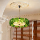 Ljojo Murano Glass Chandelier Retro Dimmable Pendant Light for Living Room Dining Room
