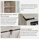 Ljojo™ Sliding Door Shoe Storage Cabinet, 7-Tier Farmhouse Organizer