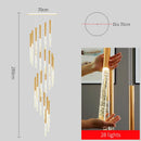 Large Long Crystal Chandelier Lighting for Staircase: Elegant Gold Chain Chandeliers by Ljojo