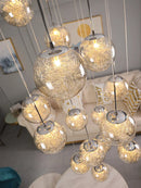 LED Staircase Chandelier Modern Glass Hollow Sphere Ljojo