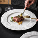 Ljojo Matte Ceramic Steak Plate Dessert Pasta Serving Dish Circular Flat Tableware
