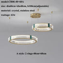 Ljojo Modern Lustre Crystal Led Chandelier Dimmable Pendant Lamp for Living Dining Bedroom