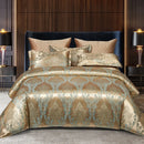 Ljojo Luxury Jacquard Bedding Set - European Style Satin Duvet Cover for Double Bed