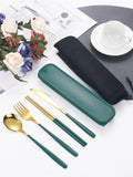 Ljojo 4-Piece Portable Travel Cutlery Set with Box