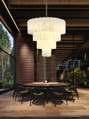 Frosted White Texture Glass Chandelier LED Lighting Fixture for Living Room Decor by Ljojo