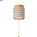 Ljojo LED Pull Chain Wall Light in Yellow Travertine Wood Finish